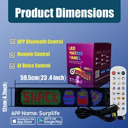 Enhanced LED Matrix Pixel Panel with AI Voice Control and App Programmable Display (AI Voice 12x59.5CM)