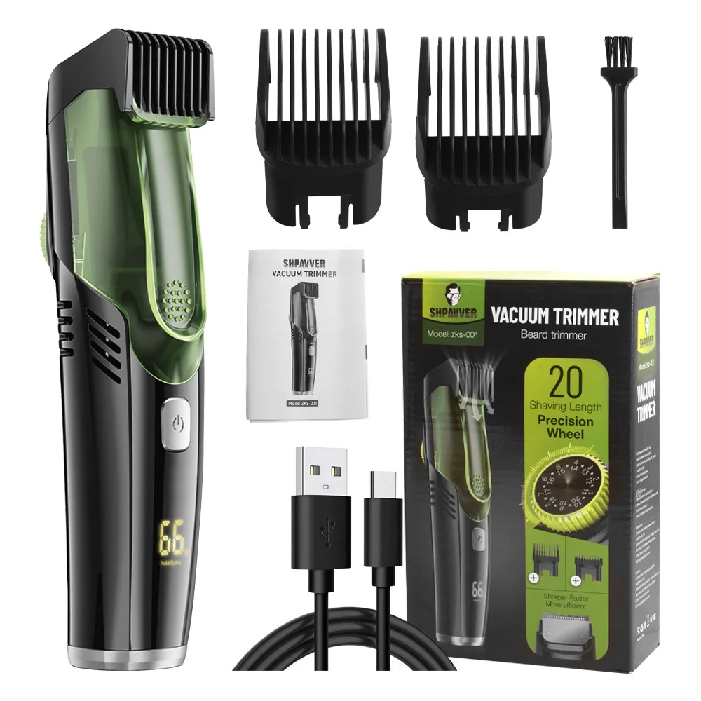 Cordless Electric Hair Trimmer Professional Hair Cutting Multifunctional Men Razor Built-in Vacuum Clipper Rechargeable