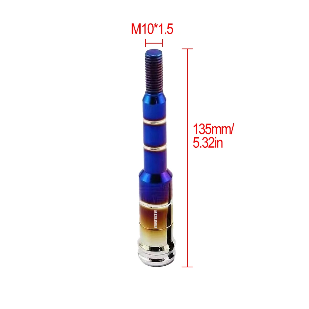 범용 높이 조절 가능 번트 블루 기어 시프트 노브 익스텐더, BRIDE 시프터 레버, M10X1.5 익스텐션 알루미늄 JDM 수정