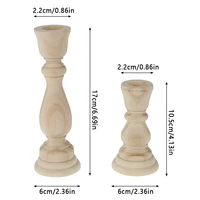 Wooden Candlesticks Unfinished DIY Classic Craft Candle Holders for Paint or Living Room Home Wedding Holiday Decorations 3