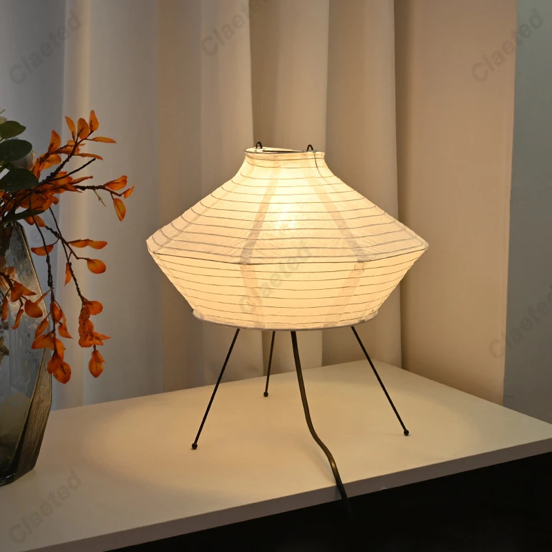 

Japanese Designer Wabi-sabi Akari Noguchi Yong Table Lamp LED E27 Rice Paper Desk Light Living/Model Room Homestay Bedroom Study