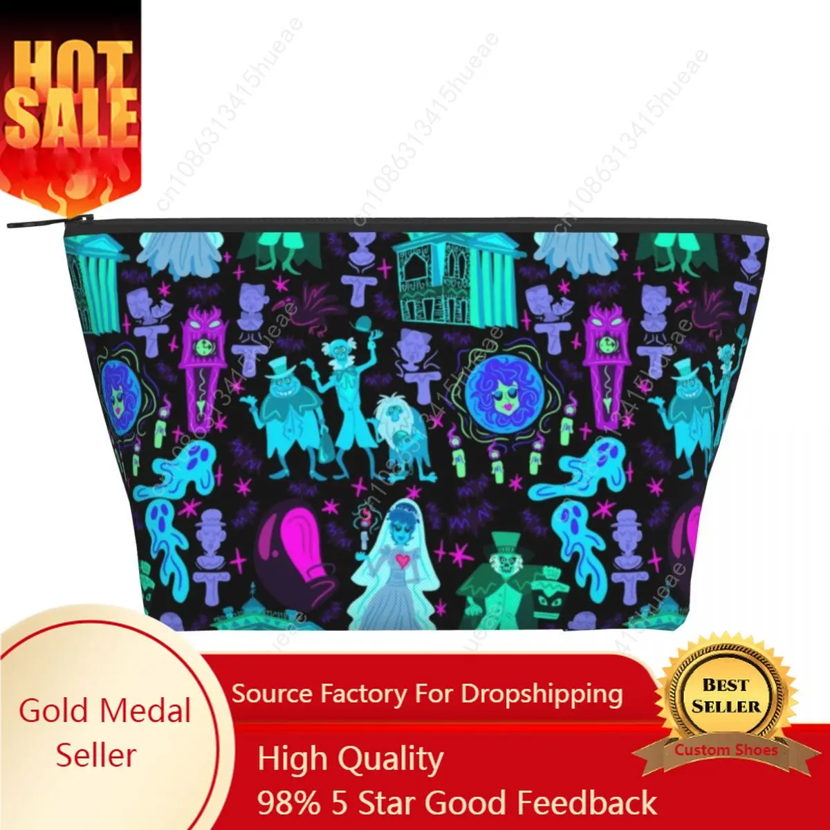

Travel Haunted Mansion Toiletry Bag Kawaii Halloween Grimace Makeup Cosmetic Organizer Women Beauty Storage Dopp Kit Box