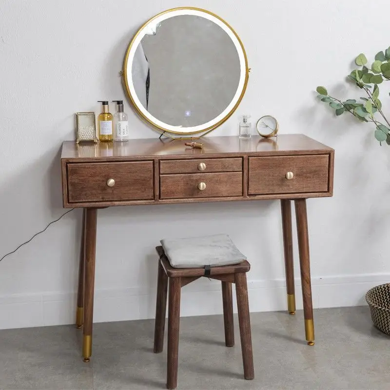 

Color Solid Wood Makeup Table Bedroom Small Apartment Dressing Modern Minimalist All Dresser
