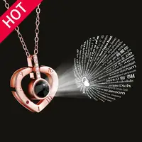 Exclusive 100 Languages I Love You Heart Projection Necklace 1