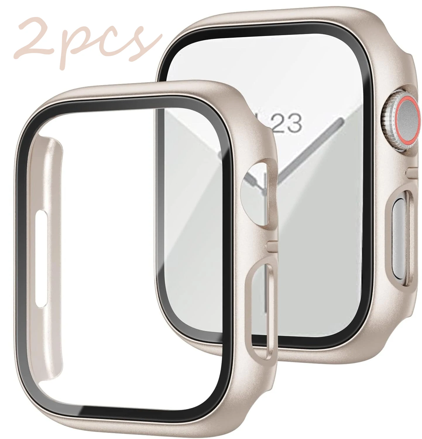 2-Pack Durable Shockproof Case with Tempered Glass Screen Protector