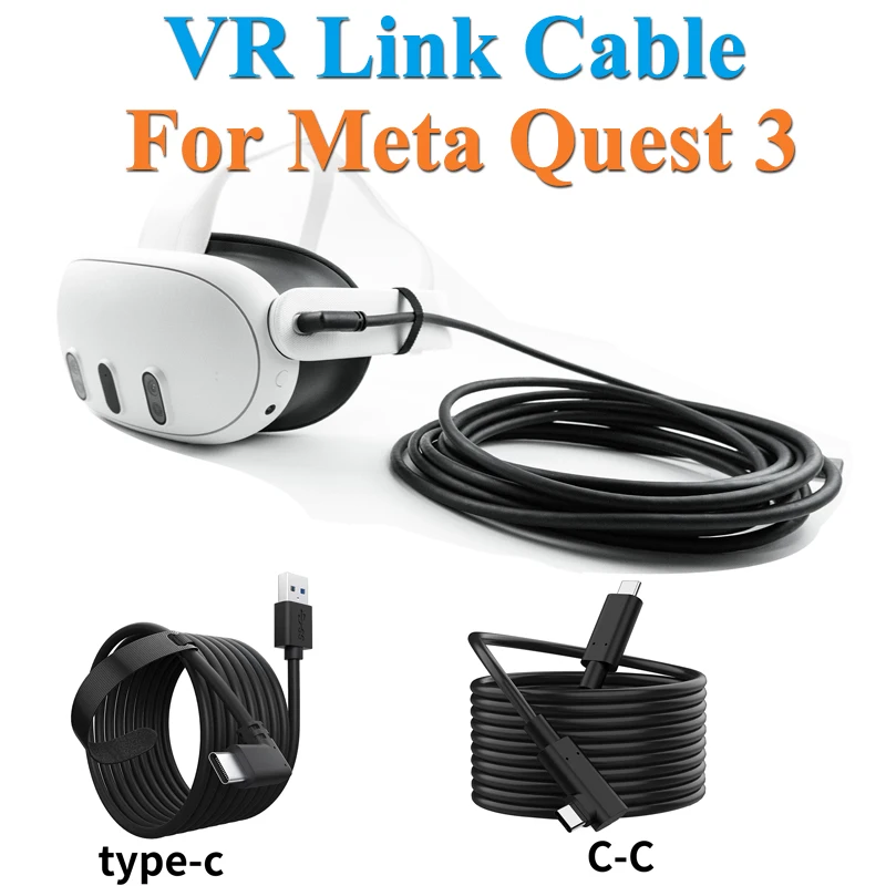 Cable For Meta Quest 3/3S 3.0 Link Cable Steam VR High Speed Stable Data Transmission Can Cast The Screen Connection For Quest 2