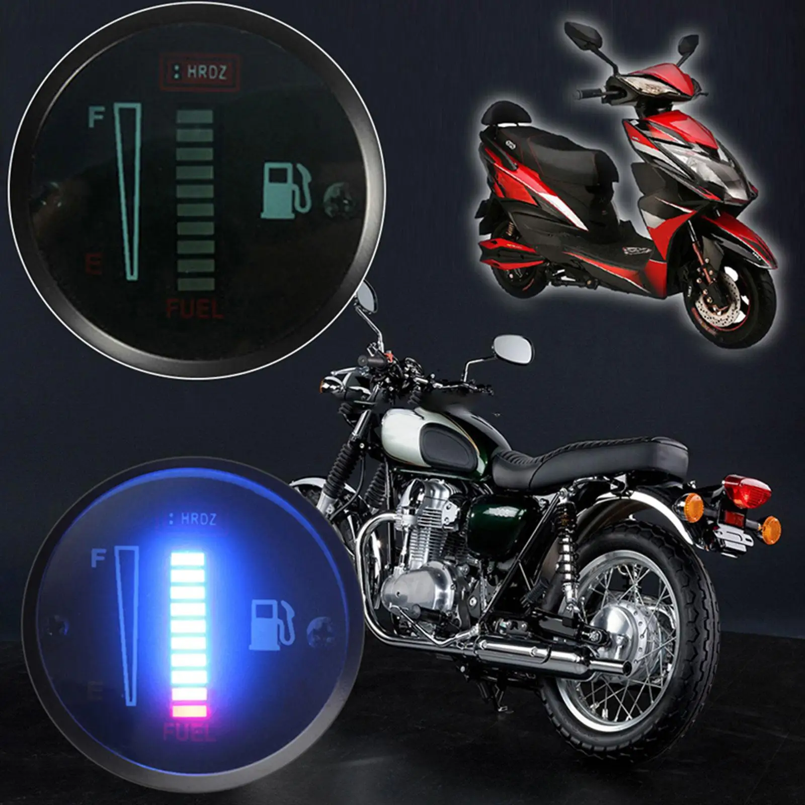 Medidor de nivel de combustible Universal para coche y motocicleta, pantalla LED de 2 