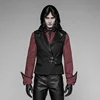 PUNK RAVE New Steampunk Black Brown Striped Men's Waistcoat Gothic Leather Decoration Retro Palace Men Vest Emo Visual Kei 2