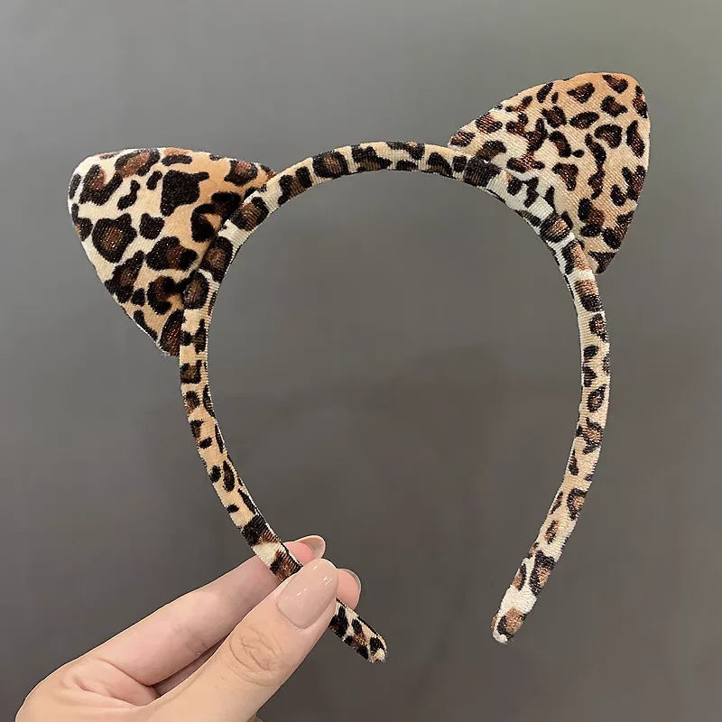 Cerchietto Con Orecchie Di Leopardo Glitter Oro – Per Carnevale, Cosplay E Feste In Maschera