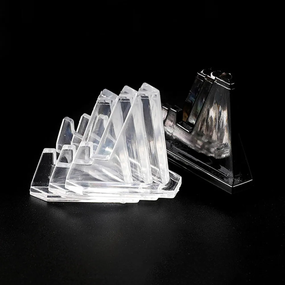 Standee Triangle Rack 10Pcs Acrylic Triangle Display Racks Coin Badge Storage Holders Mini ...