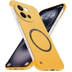 Magnetic Slim Frameless Matte Anti - Scratch Shockproof Phone Case for Vivo V50 Lite (Yellow)