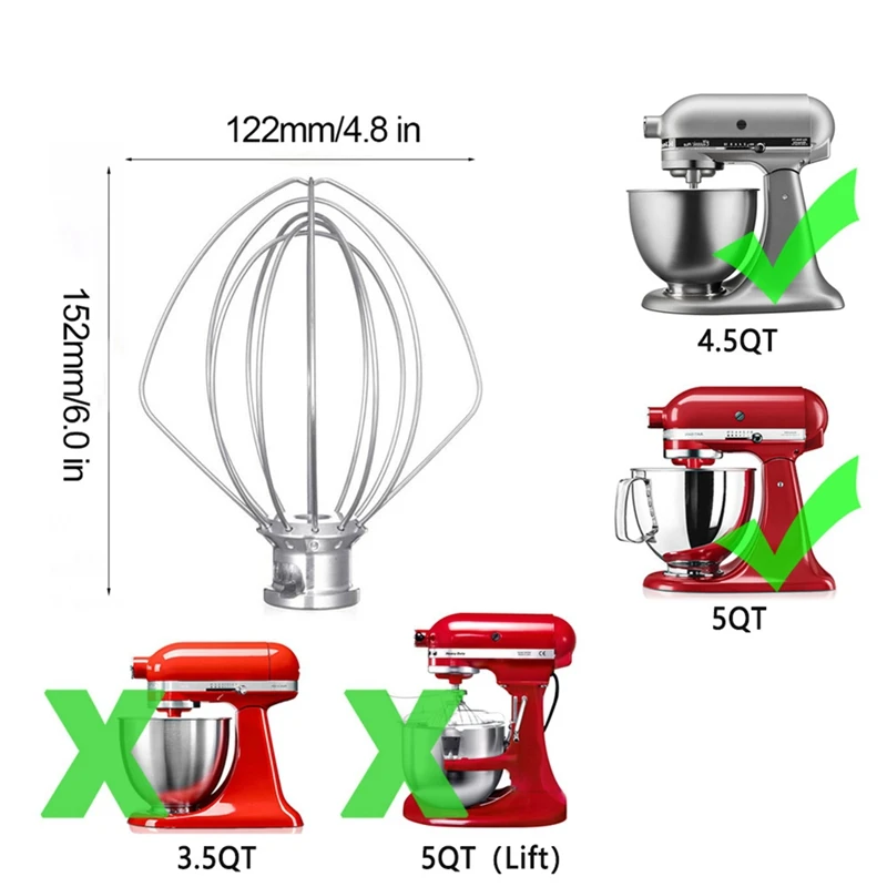 Mixer Attachment For Kitchen Aide 4.5-5 Qt Tilt-Head Stand Mixers For Kitchenaid Paddle Attachment For K45B/K5THCB/K5THBS