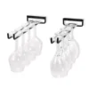 2PCS Iron Wine Glasses Hanging Holder Glass Rack Bartender Stemware Under Cabinet Stemware Organizer Bar Hanger Shelf Black 30CM 5