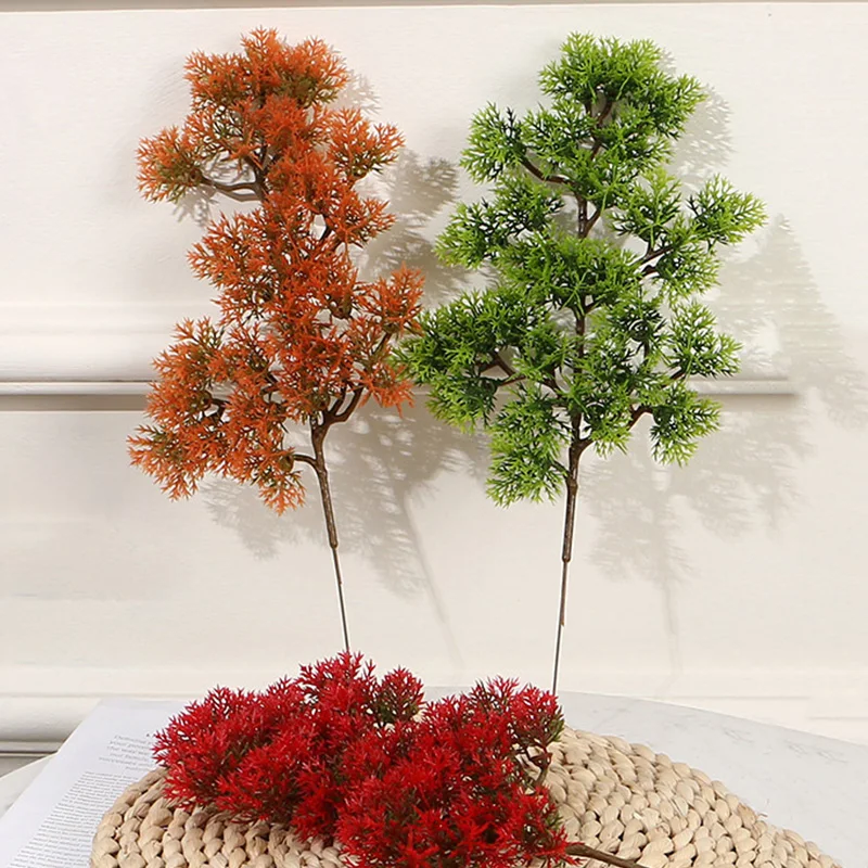 Tanie Artificial Plant Thuja Plastic Fake Pine Pine Branch Simulation Green Leaves for sklep