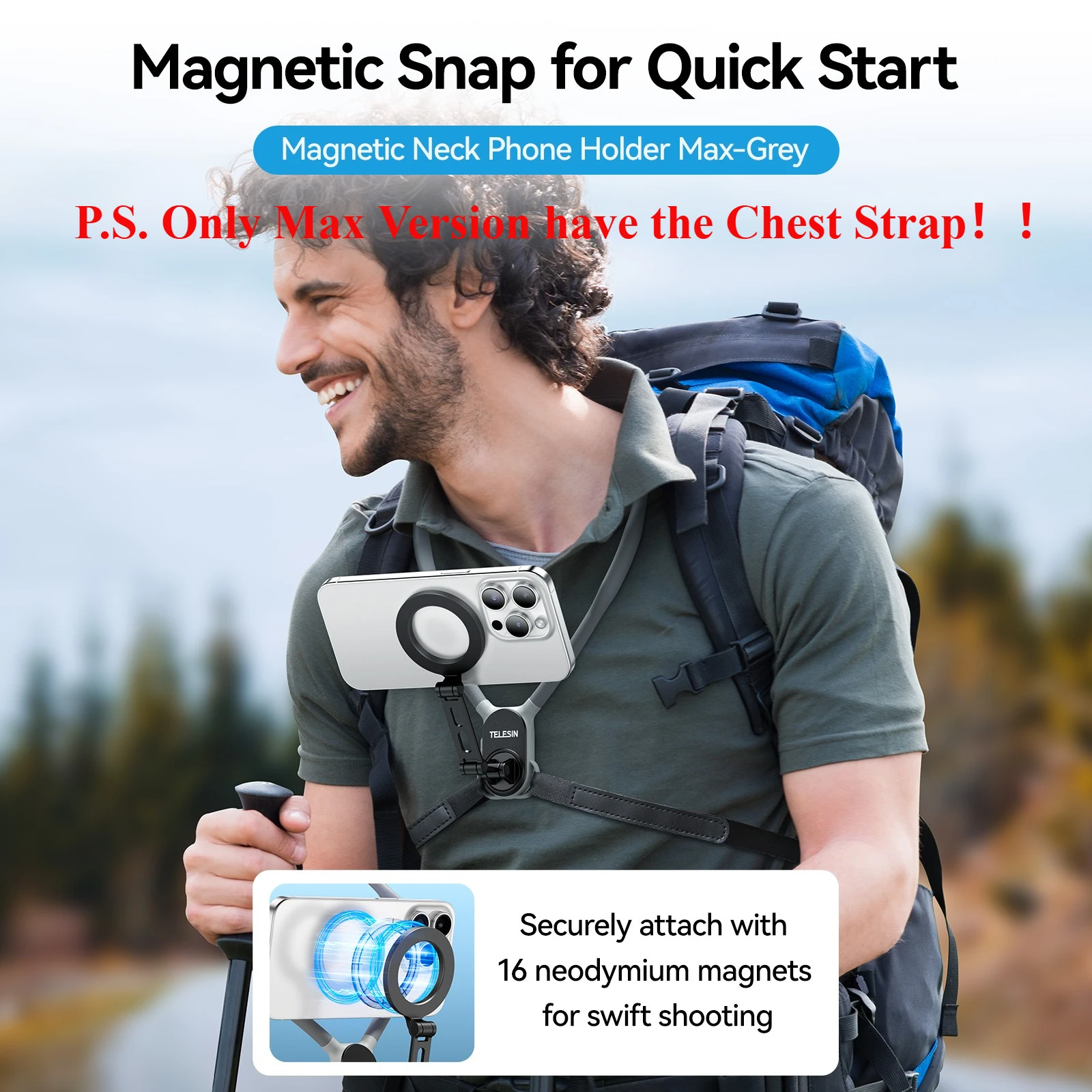 Hands-Free MagSafe Silicone Neck Phone Holder - Universal Phone Accessory