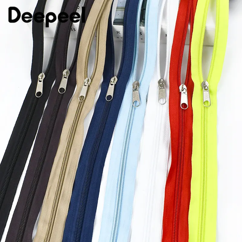 

5/10Meters 5# Nylon Zipper Tape with Slider Double Sided Close End Zip for Bag Clothes Tent Zips Repair Kit Sewing Accessories
