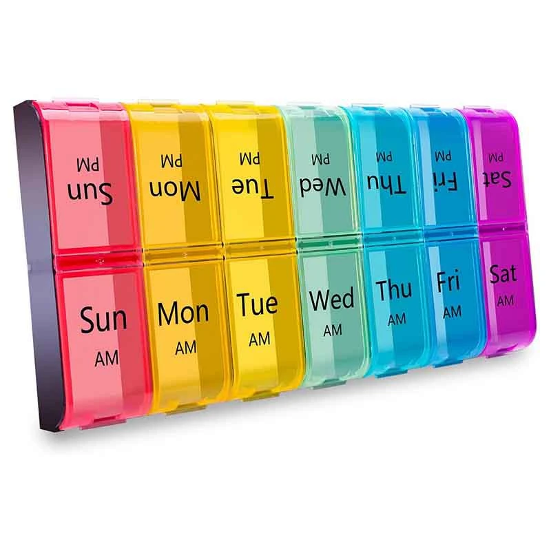 Weekly Extra Large Pill Organizer 2 Times A Day, Am Pm Pill Organizer 7 Day, Daily Pill Box