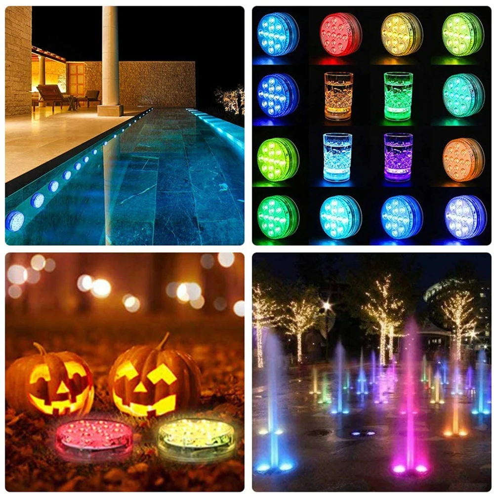 Diving Light Diving Light Underwater Upgrade 13 Led RGB With Magnet and Suction Cup Remote Control Swimming Pool Night
