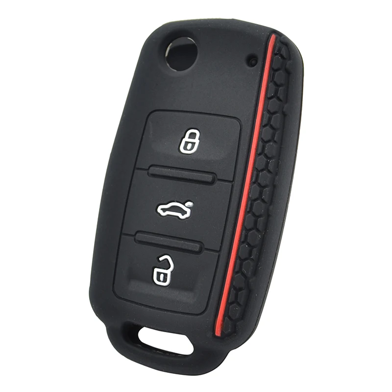 Silicone Remote Key Fob Case Cover For SEAT Leon Toledo Altea Ibiza For VW Golf Polo Bora Beetle Tiguan SKODA Fabia Superb key case cover key case remote control case cover