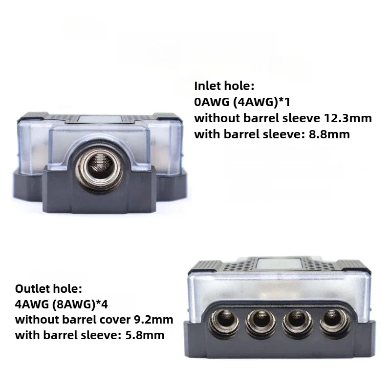 Car Junction Box Power Distribution Block Audio Power Fuse Holder Distribution 0 Gauge In To 4 Gauge Out Fuse Holder Power Distribution