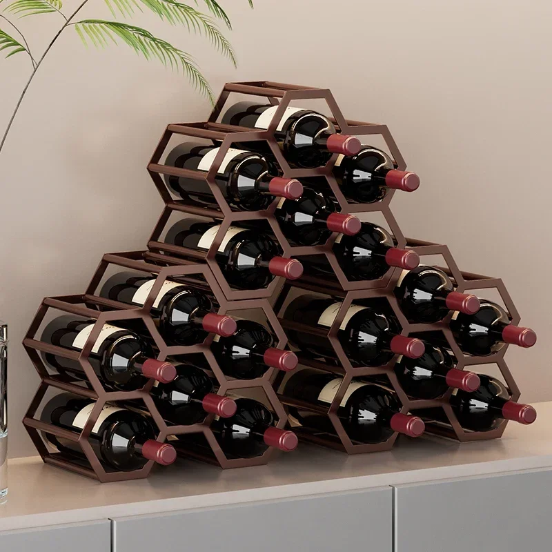 High-end Wrought Iron Red Wine Rack, Ornament Creative Wine Bottle Display Shelf, Restaurant Cabinet Decoration Shelf