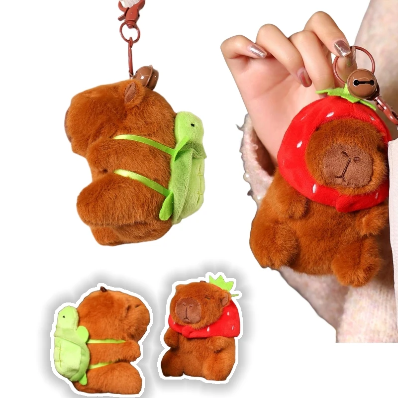 Peluche Capybara De 23 Cm Con Ropa Y Accesorios – Muñeca Suave Con 9 Atuendos, Ideal Como Regalo De Navidad O Cumpleaños