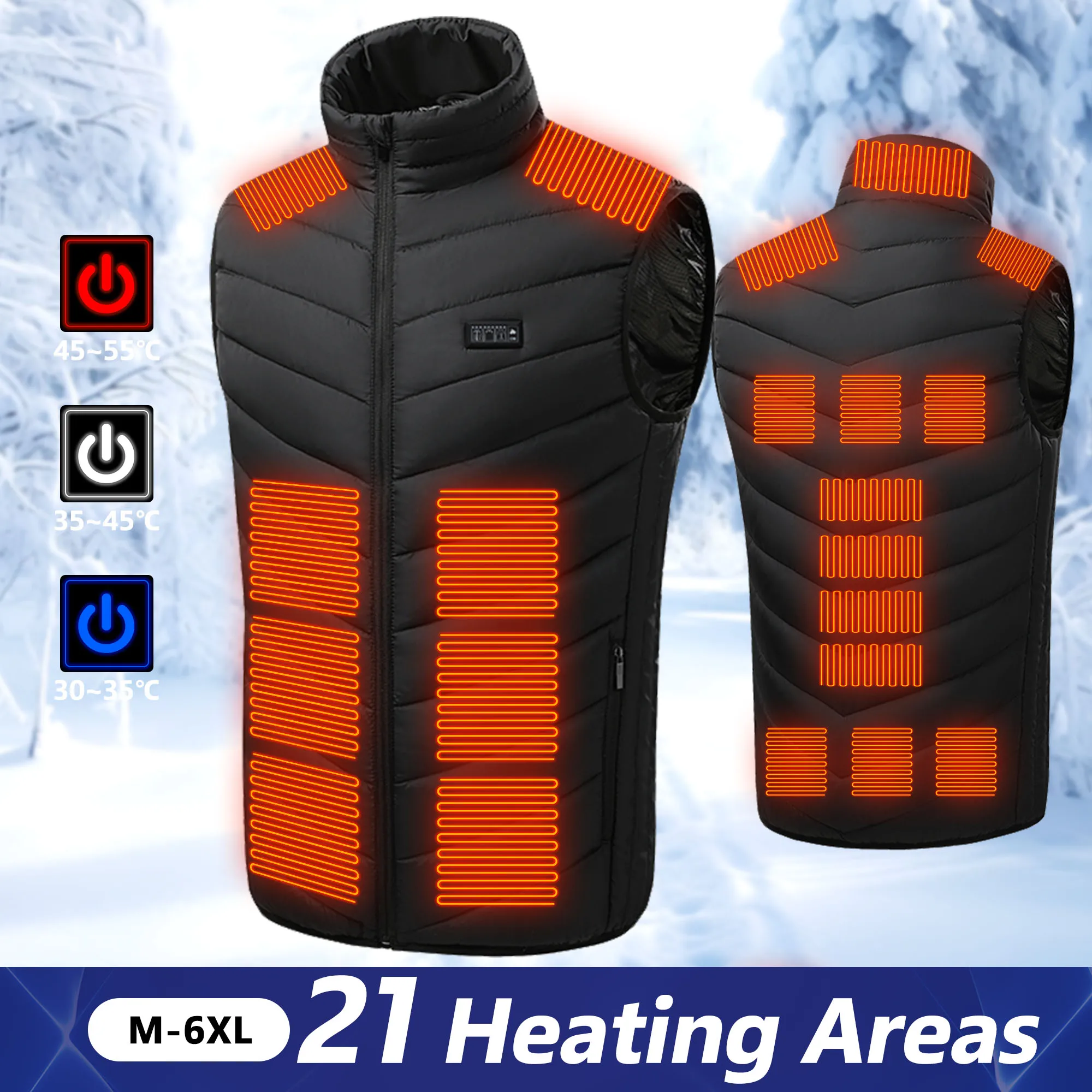 21 Heated Vest Electric Heated Jackets Men Women Sportswear Heated Coat Coat Motorcycle USB Heating Jacket For Camping outdoor 1