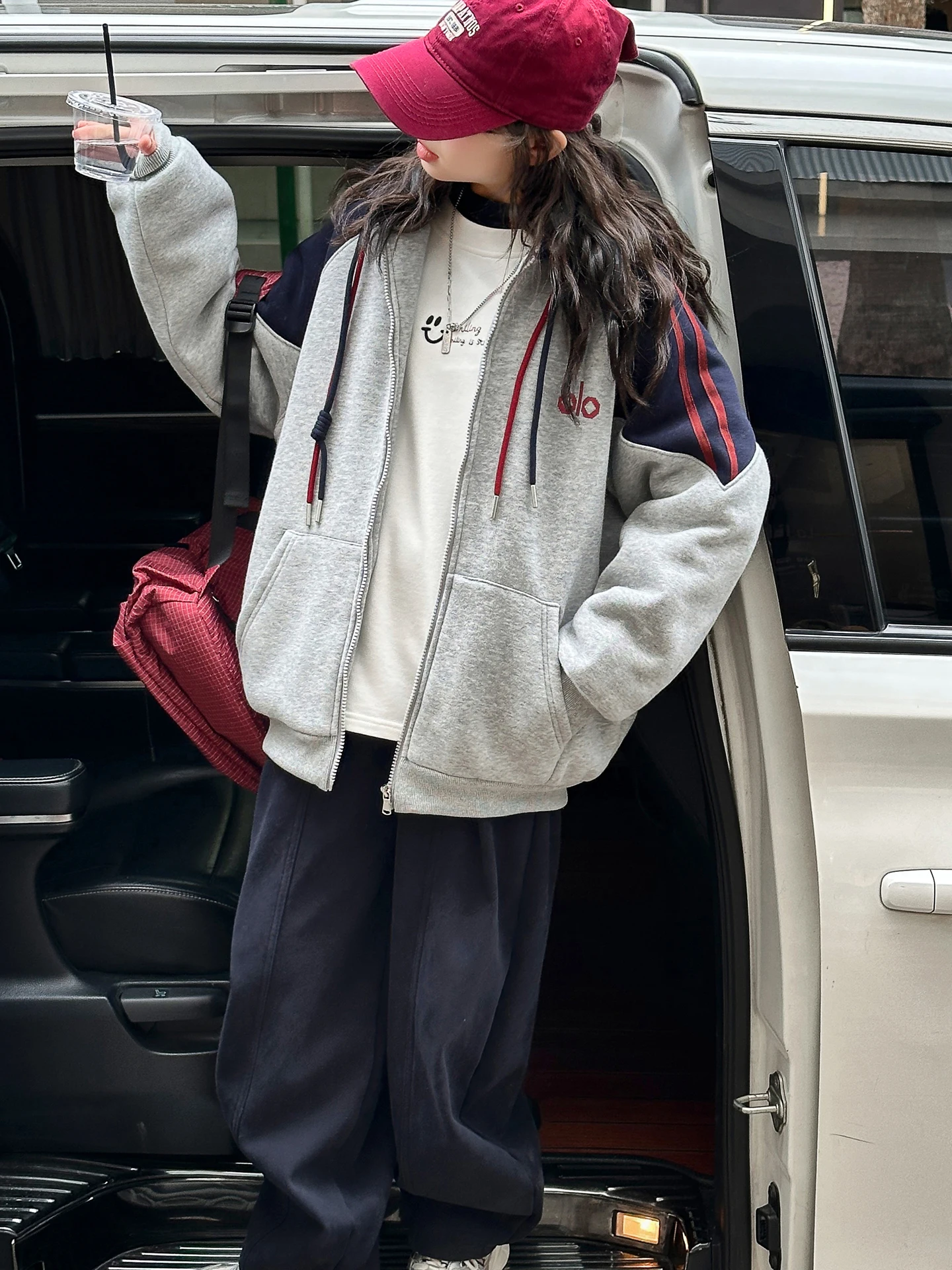 두꺼운 면 캐주얼 루즈핏 아동용 아우터웨어 지퍼 디자인 따뜻한 긴팔 코트 소녀용 패셔너블한 패치워크 재킷