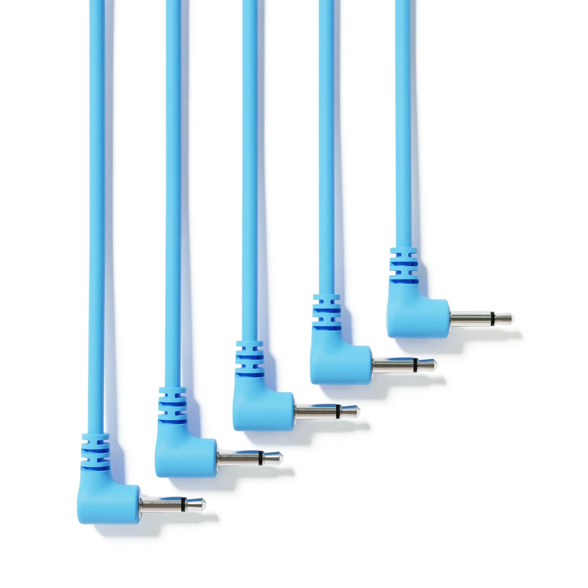 Vibrant Right Angle Mono Modular Patch Cables - 5 Color Set