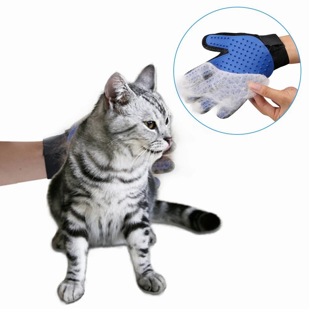 Pet Glove Cat Grooming Glove Cat Hair Deshedding Brush Gloves Dog Comb for Cats Bath Hair Remover Clean Massage Brush for Animal