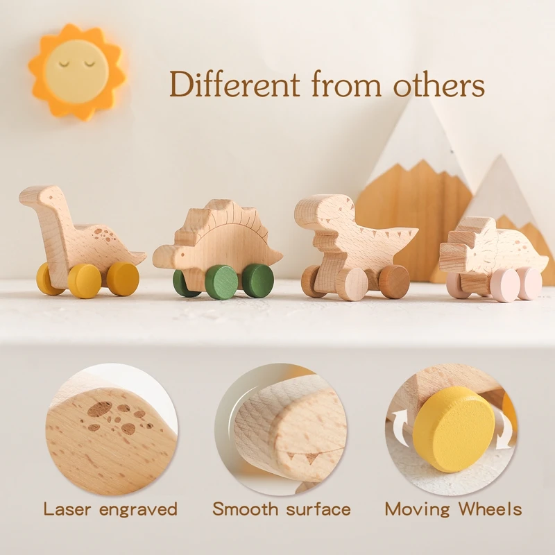 Building Blocks Wooden Toys Wooden Blocks Baby Dinosaur Car Montessori Education Toys From 3 5 Years for Children