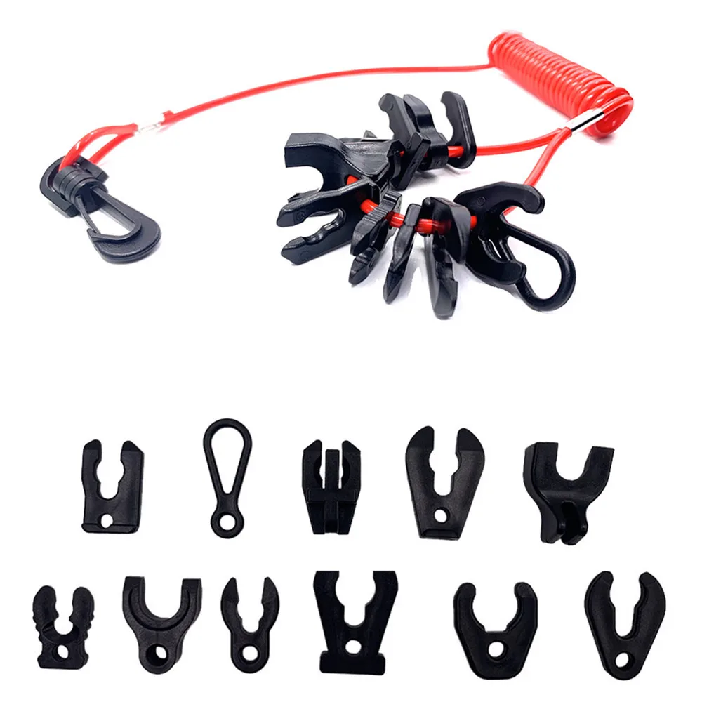 

10PCS Boat Motor Outboard Engine Emergency Safety Switch Tether Lanyard Marine Kill Switch Keys Motorcycle Accessories Switches
