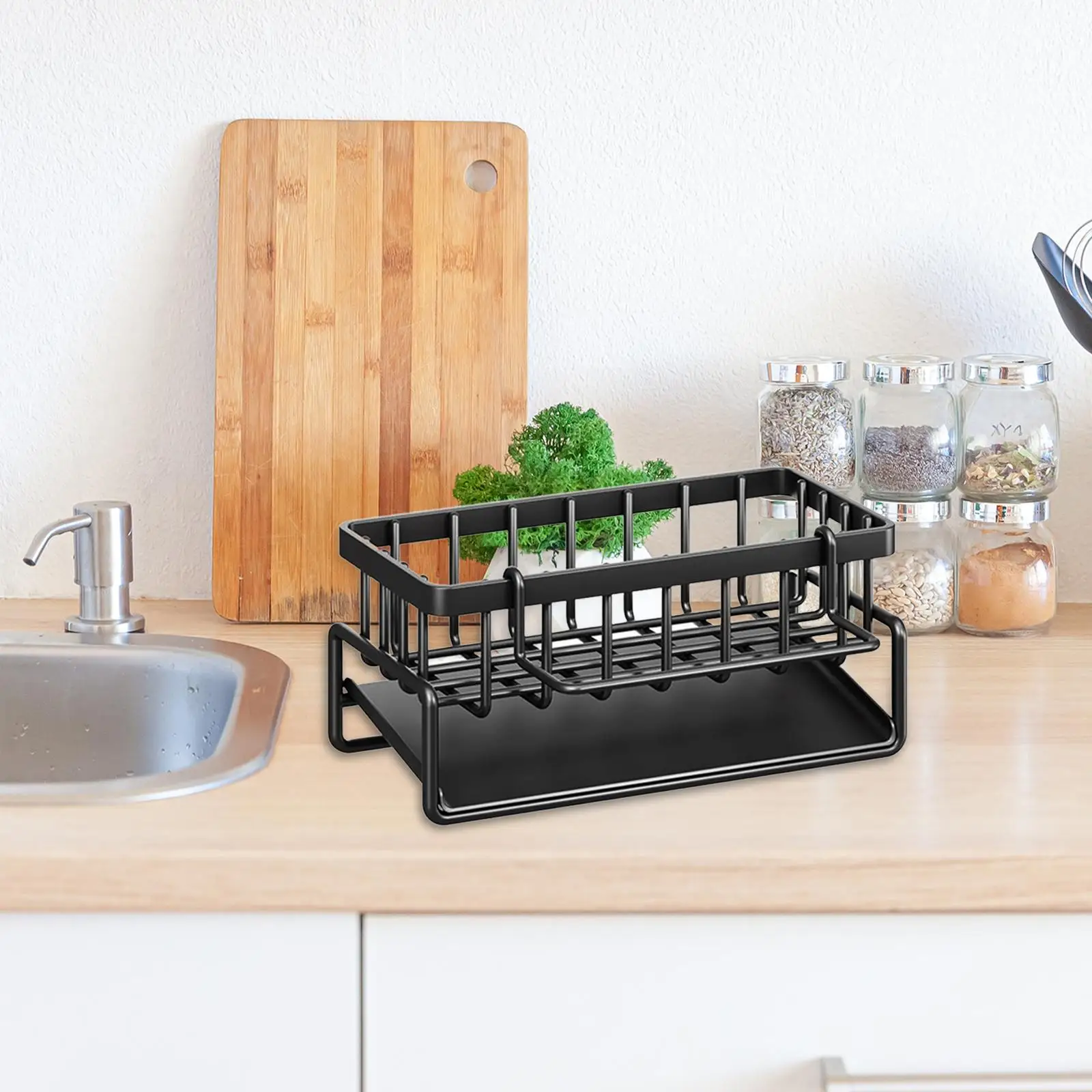 Drain Rack Cookware Portable Easy Clean Sponge Brush Rack Sink Colander for Dining Room Accessories Household Kitchen Countertop