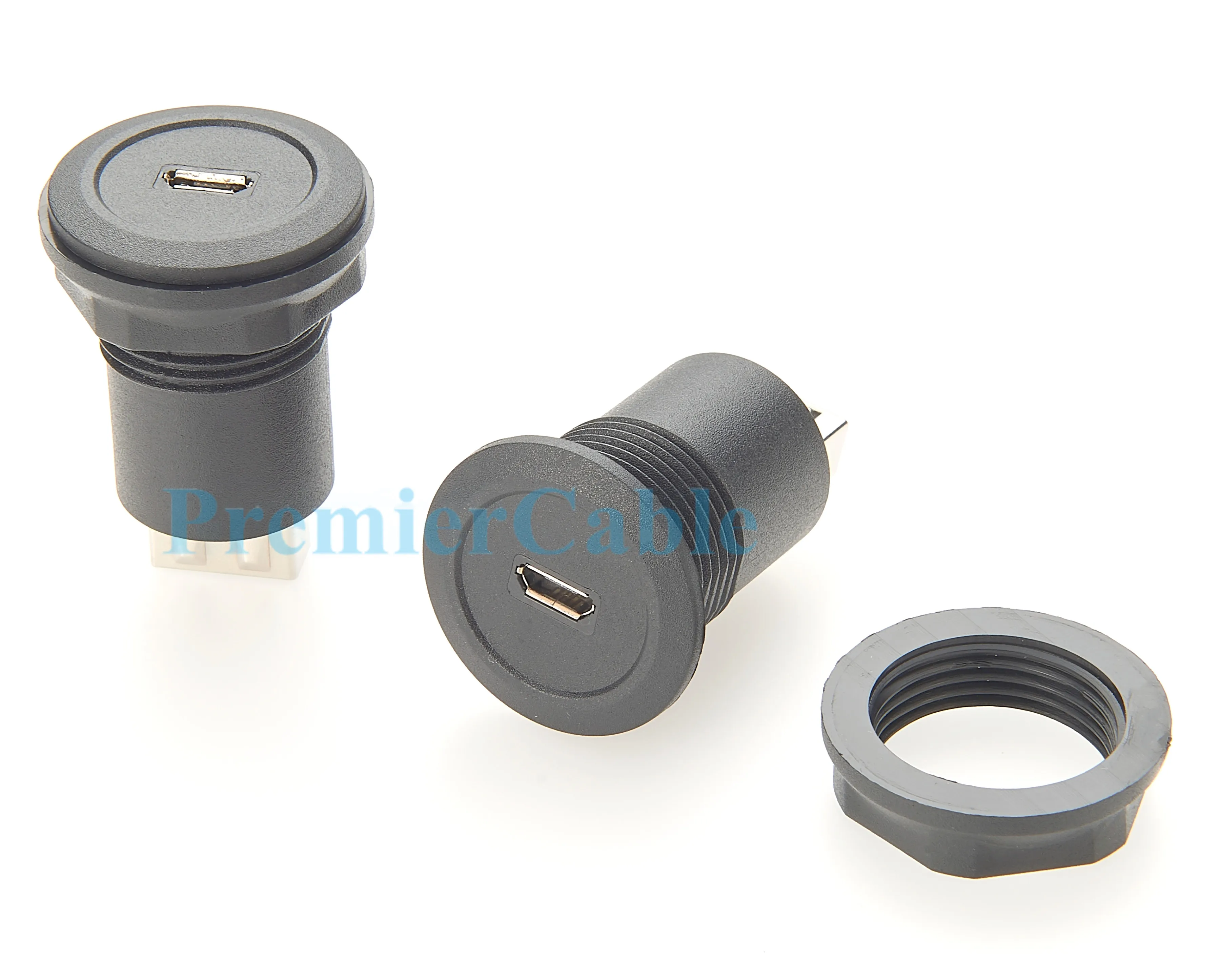 Micro-USB-zu-USB 2.0-Konverter, Micro-USB-Buchse auf Typ A-Buchse, Adapter, Micro-USB-Buchse auf USB-A-Stecker, runder Adapter für Schalttafelmontage – Detail 4