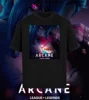 Hot Anime Arcane Unisex Men Short Sleeves Arcane Season 2 Viktor Jinx T Shirt Women  Oversized Cotton LOL Game Casual Loose Tees 5