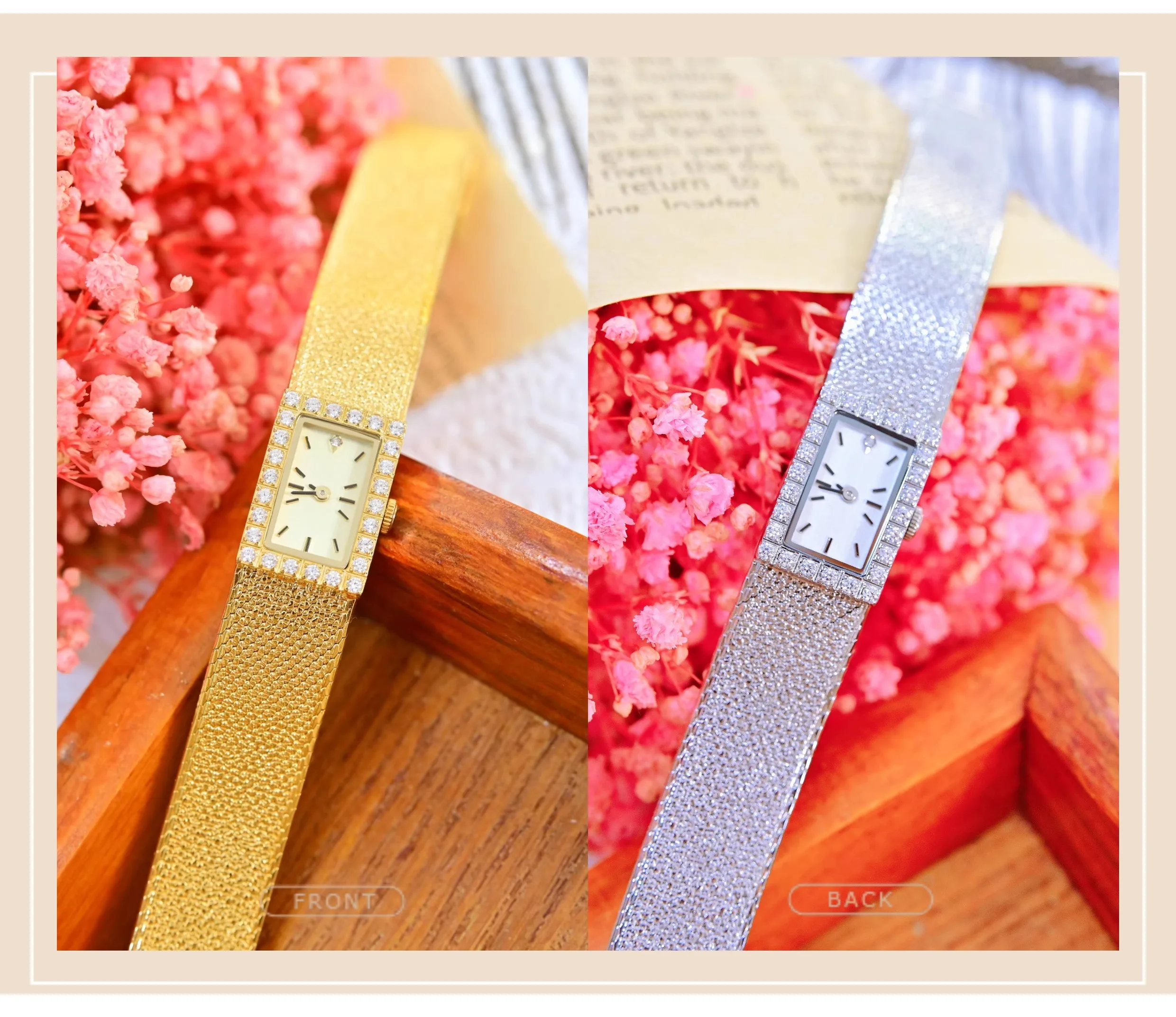 Montre de luxe incrustée de diamants pour femmes, bijoux vintage faits à la main, en or, cadeaux antiques, fête du printemps, nouveau, 2024_voghion.com