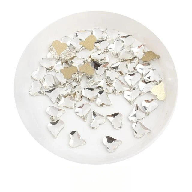 20 Farben 6*7 Pfirsich Herz Boutique flachen Boden Nail Art Strass Glas Kristall 3D Nagel Dekoration mehrere Formen Großhandel – Detail 15