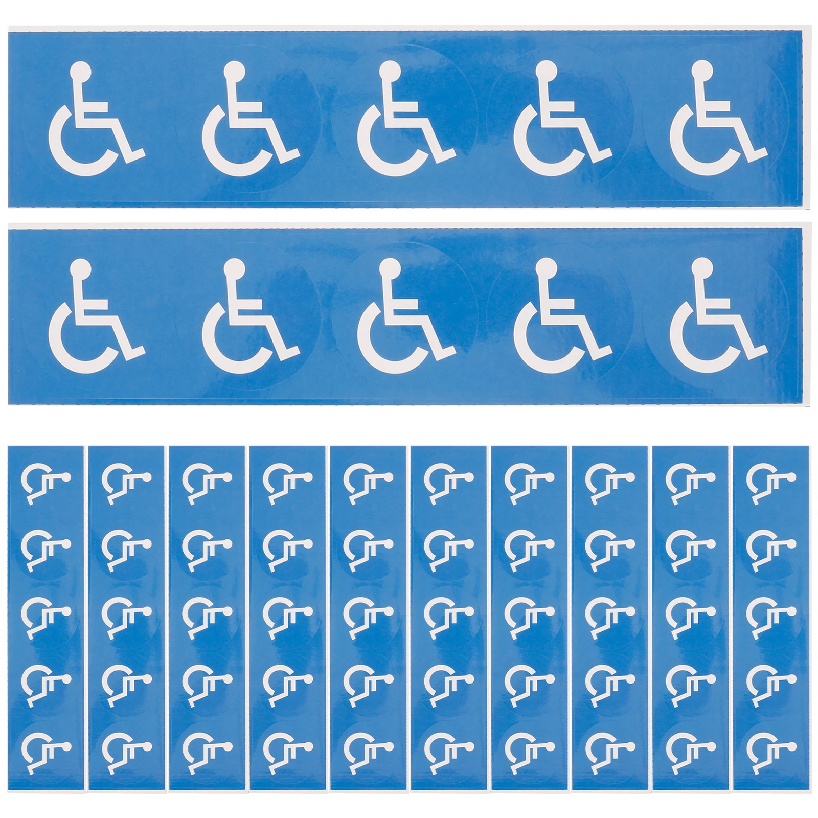 

12 Sheets Barrier-free Access Signs Self-adhesive Label Disabled Wheelchair Sticker for Car Window Round Stickers Decals Pvc