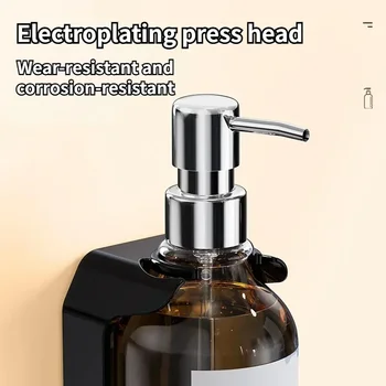 Alternative view of Hotel Wall Mounted Soap Dispenser Set Refillable No Punching Hand Sanitizer Shampoo Conditioner Bottle Holder for Shower Wall