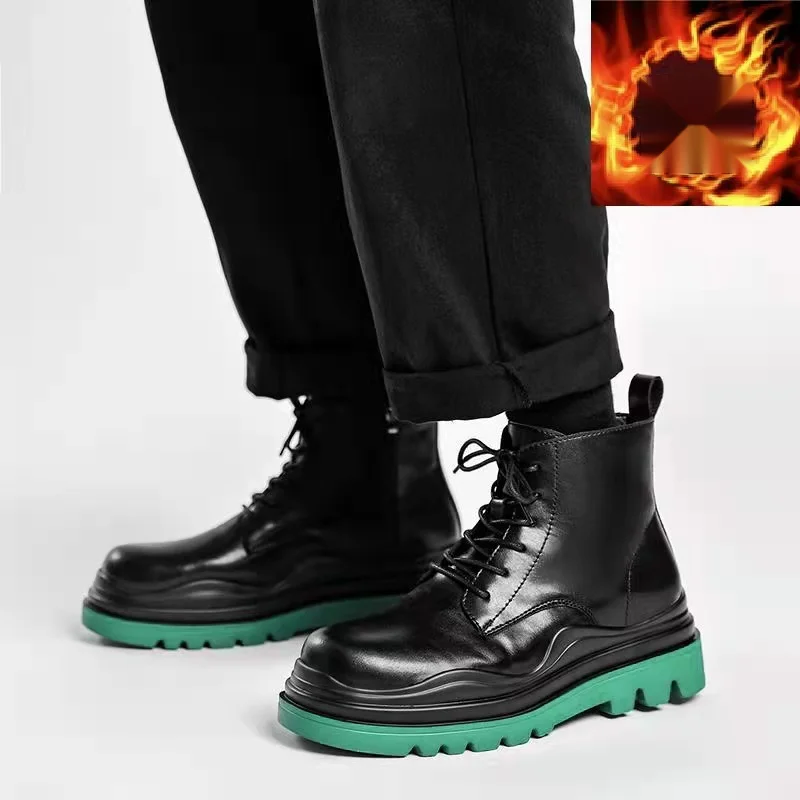 2024 Autumn/Winter New Martin Boots British style round toe mid length Korean version trendy thick soled short boots_voghion.com