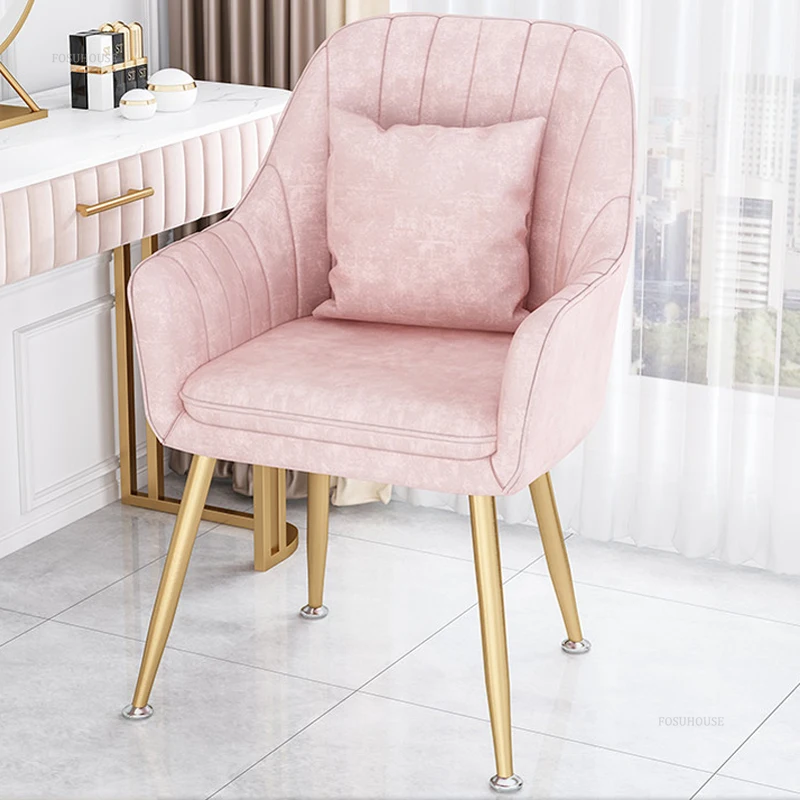 Simple Modern Dining Chair for Kitchen Furniture Home Dining Room Chairs Light Luxury Casual Backrest Dressing Manicure Chair