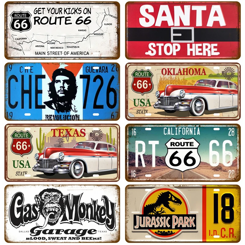 Targhe In Latta Vintage Moto Car Route 66 Piastra In Banda Stagnata Targa In Metallo Poster Wall Art Home Decor Per Garage Bar Pub Moto Club Gas