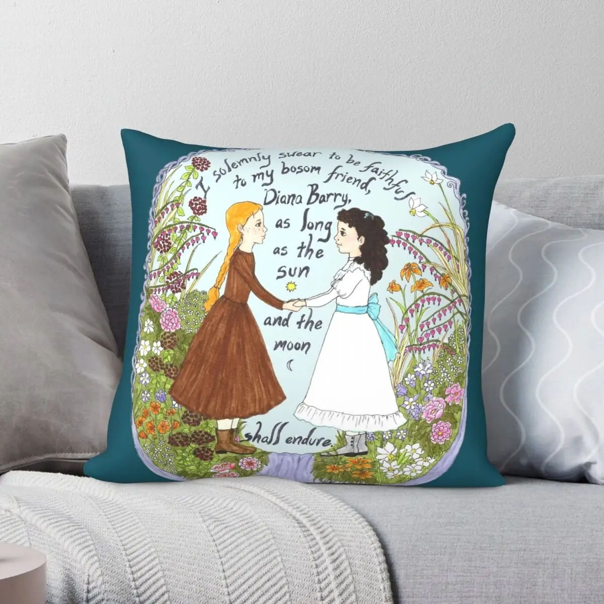 

Anne Diana Square Pillowcase Polyester Linen Velvet Creative Zip Decor Throw Pillow Case Bed Cushion Cover 45x45