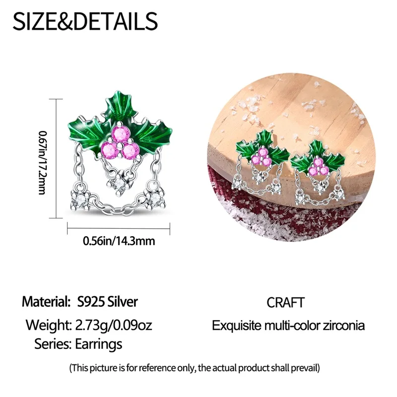 S9bd337261f384eef83e8df420e584673g Original 925 Sterling Silver Green Clover Ladybug Earrings Women Zircon Ear Studs Hoop Earring Anniversary Jewelry Gift Mallzona