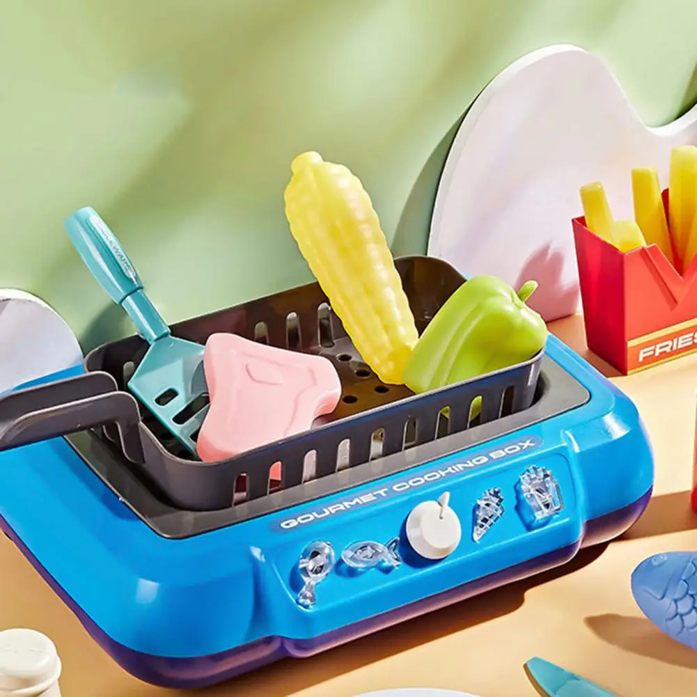 Children Educational Toy Kids Play House Toy Simulated Frying Pan Food Utensils Accessories Kitchen Playset for Toddlers