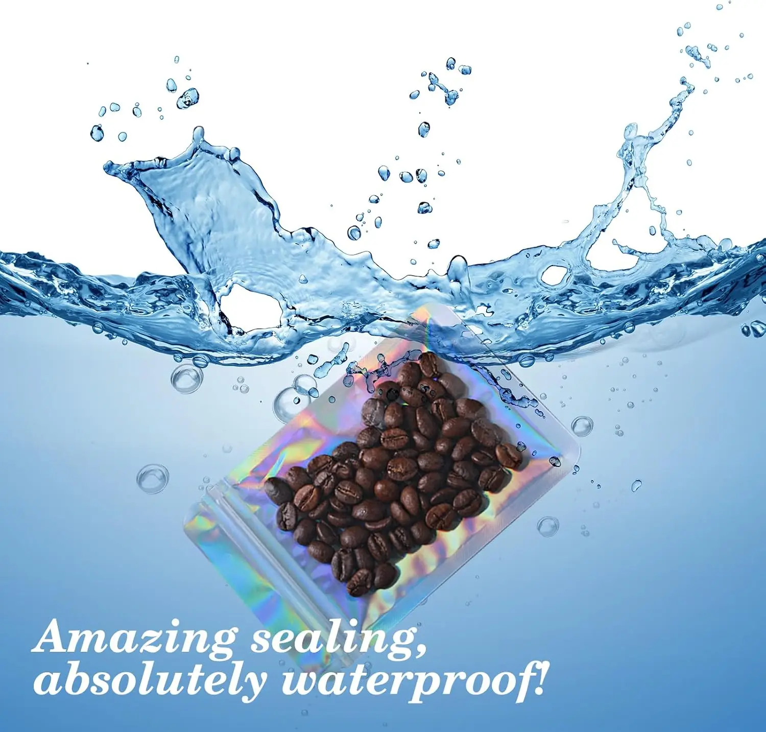 Holographic Bags 100pcs Mylar Bags 3x4 inches Resealable Bag with Party Favor Bag Coffee Storage for Small Business