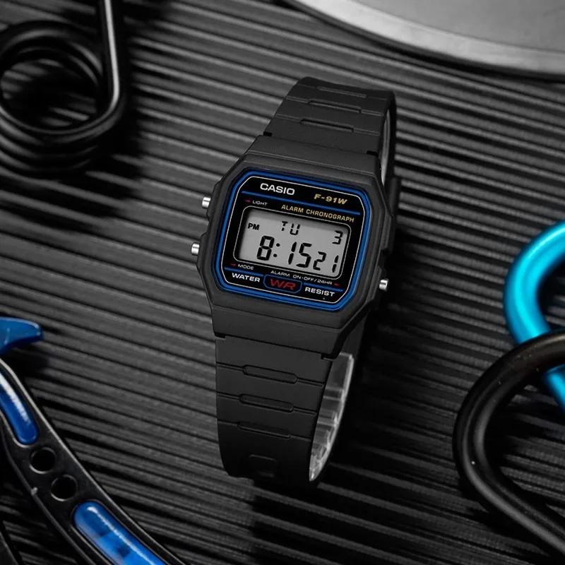 Casio Small Square Electronic Waterproof Fashion Sports Wristwatch with LCD Display
