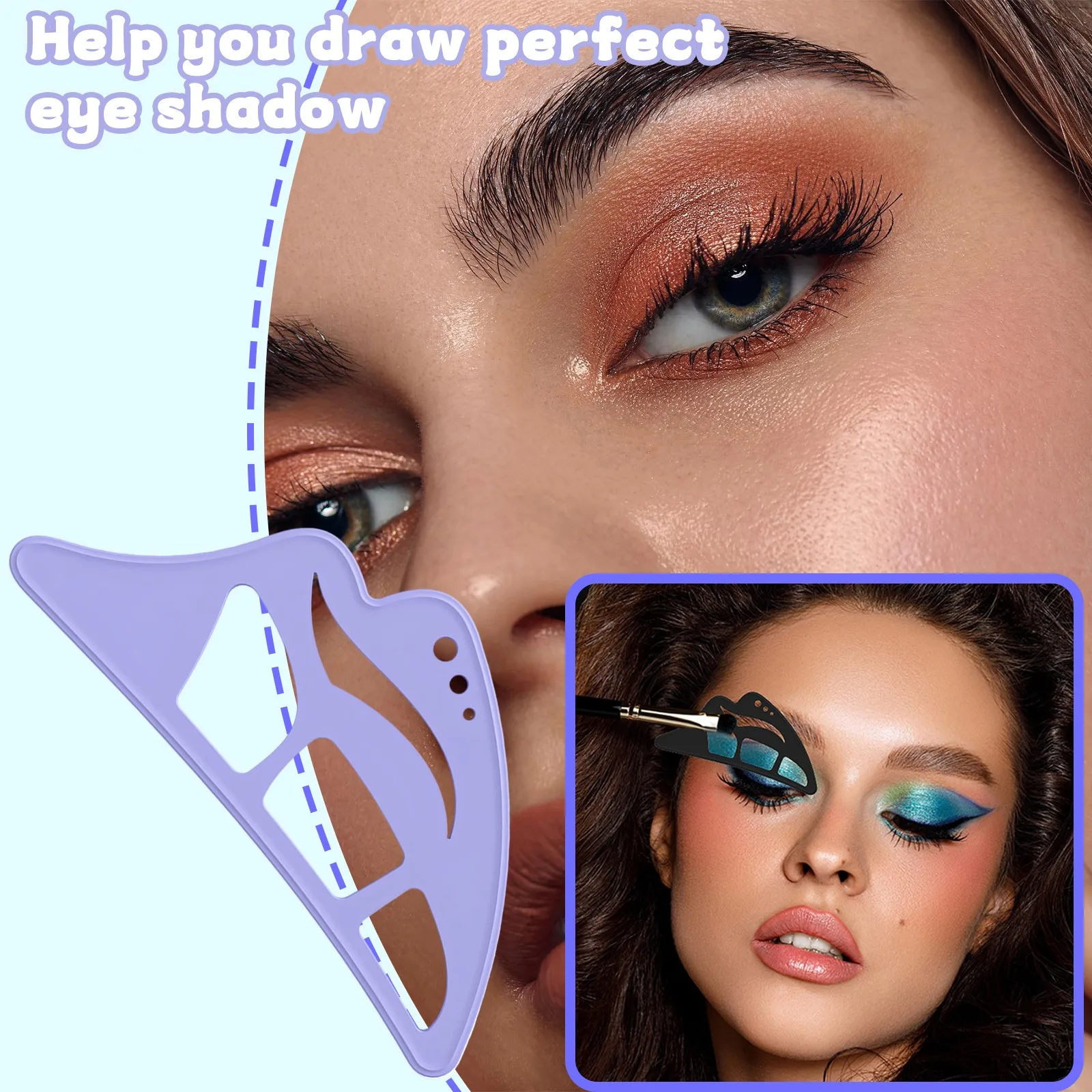 Makeup Tools Eyeliner Stencil Tool Eye Makeup Tools Eye Makeup Stencils Convenient Small Silicone Eyeshadow Eye Makeup Aid Multi-Regional Eyeshadow Template Reusable Easy To Clean