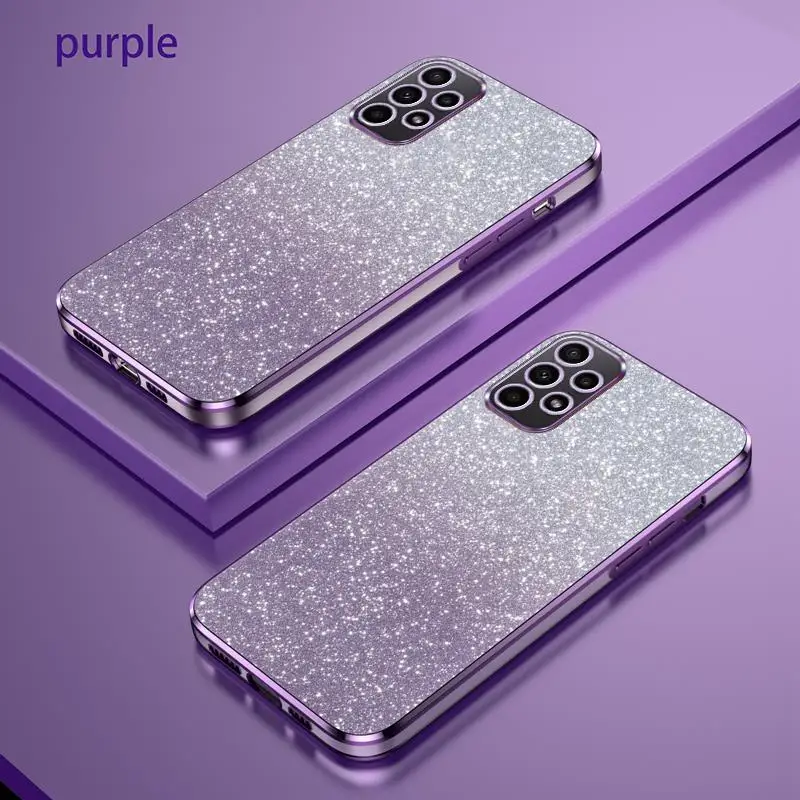 thumbnail image 1 of A 52 32 53 33 13 Luxury Gradient Glitter Plating Case For Samsung Galaxy A53 A33 A13 A52 A32 A72 A23 4G 5G Silicone Back Cover, 1 of 4