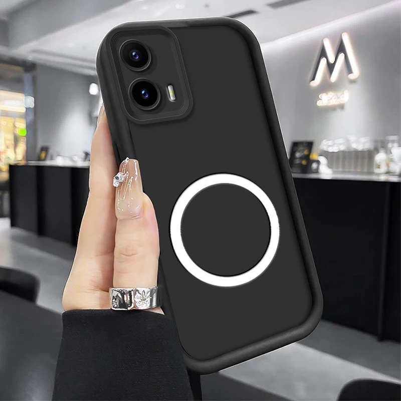 Shockproof Silicone Soft Protective Phone Case with Magnetic Sticker - Bumper Cover